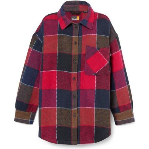 Women's Heavy Flannel Long Overshirt Veste De Loisirs Taille L, Multicolore