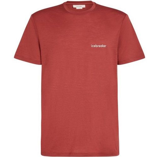 Merino 150 Tech Lite S/S Tee Ib Wordmark Haut En Mérinos Taille L, Rouge