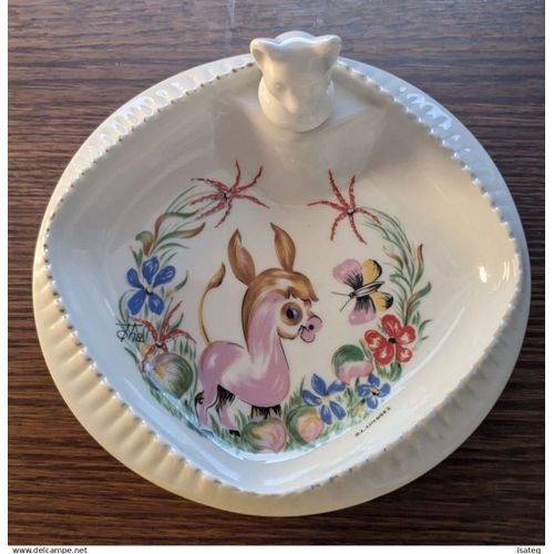 Assiette Chauffante Bébé En Porcelaine De Limoges - Décor Âne