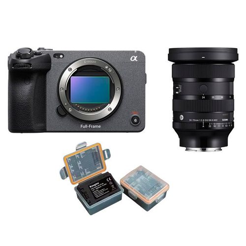 SONY FX3 A Boîtier +objectif Sigma 24-70 mm f/2.8 DG DN II Art (Sony E)+ Kingma batterie (Sony NP-FZ100)