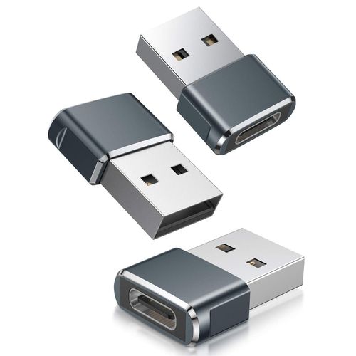 Adaptateur USB vers USB C 3 Pack,Type C Femelle USB A Mâle Convertisseur Chargeur pour iPhone 16 15 14 13 12 Pro Max,Apple Watch 8 9,AirPods,iPad 10 Air 4 5 Mini 6 7,Samsung Galaxy S25 A55
