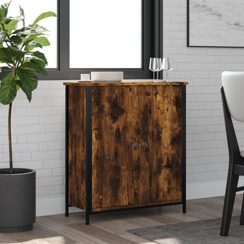 Vidaxl Buffet Chêne Fumé 70x30x80 Cm Bois D'ingénierie