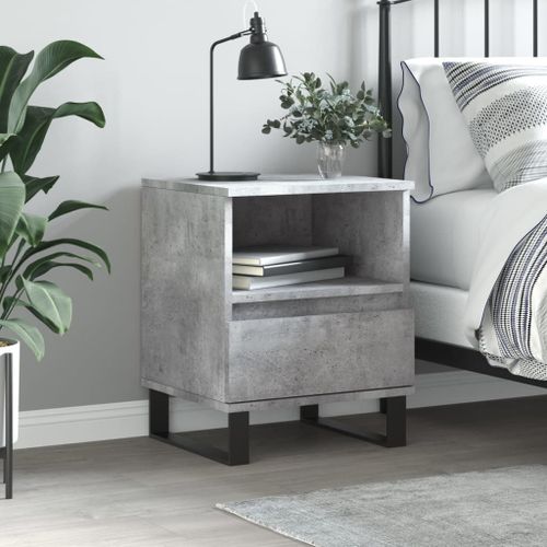 Vidaxl Table De Chevet Gris Béton 40x35x50 Cm Bois D?Ingénierie