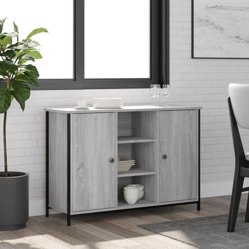 Vidaxl Buffet Sonoma Gris 100x35x70 Cm Bois D'ingénierie