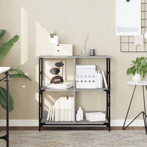 Vidaxl Bibliothèque Sonoma Gris 78,5x33x82 Cm Bois D'ingénierie