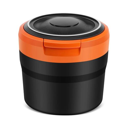 Cendrier Portatif Avec Lumière Led Auto Porte-Gobelet Cendrier Pour Voiture Cendriers Sans Fumée Accessoires De Voiture, Noir + Orange