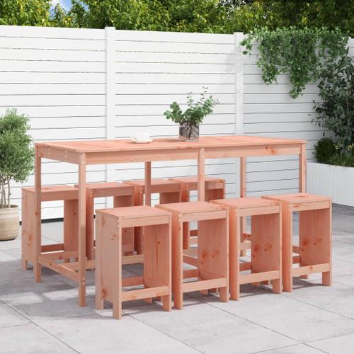 Vidaxl Ensemble De Bar De Jardin 9 Pcs Bois Massif Douglas