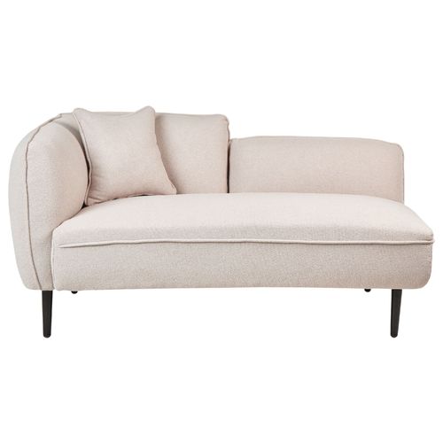 Méridienne D'angle À Gauche En Tissu Bouclé Beige Clair Chevannes