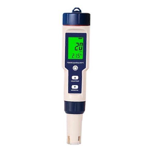 5 en 1 EC TDS Salinité Température PH Testeur de qualité de l'eau pour aliments Boissons Teneur en sel Aquarium Eau de mer ATC