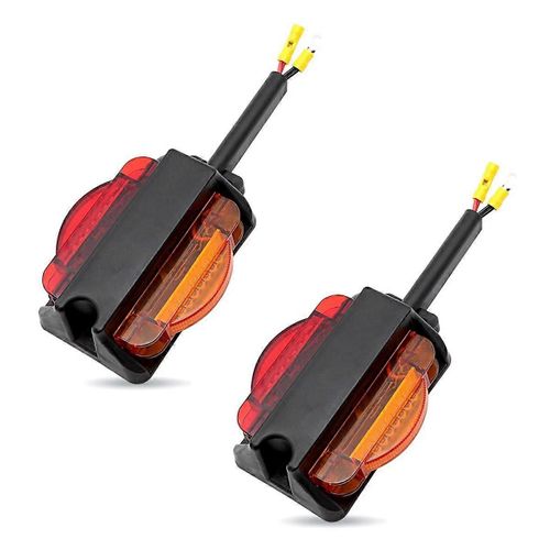 2pcs Ambre/Rouge Led Feux De Position Led Dégagement Remorque Feux Remorque Lumière Ensemble
