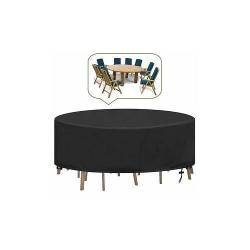 Housse Table De Jardin Ronde Bache Salon Jardin Exterieur Imperméable Anti-Uv Oxford Robuste Bache Table Et Chaise De Jardin 230x100cm