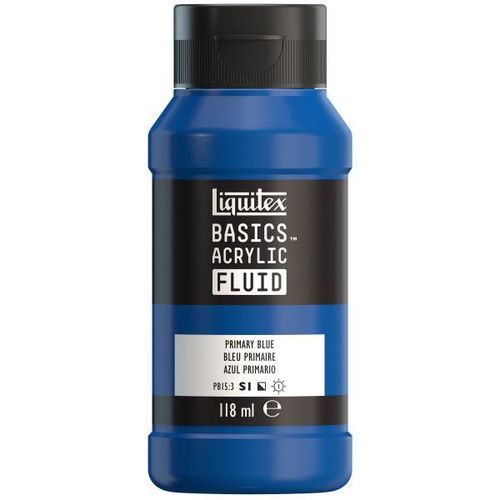 Peinture Acrylique - Fluide - Bleu Primaire - 420 - Liquitex - Basics Acrylic Fluid - 118ml