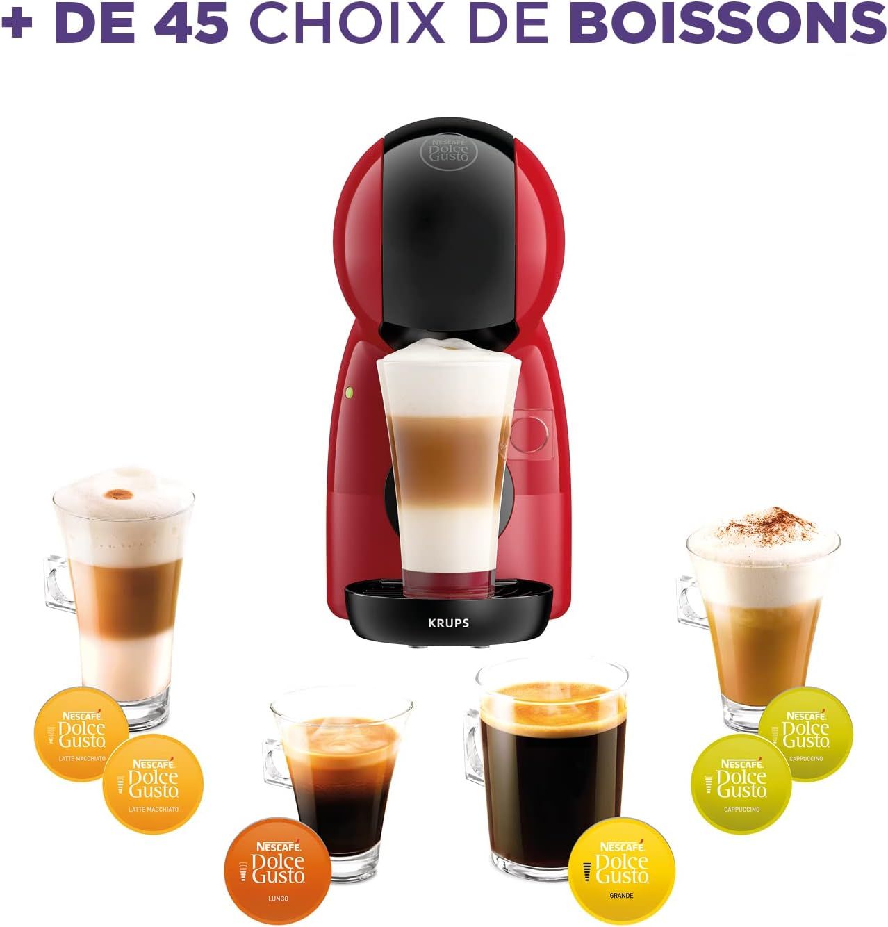 Krups Dolce Gusto Piccolo XS Machine � caf� � Dosettes - Rouge image 4 | Rakuten