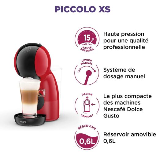 Krups Dolce Gusto Piccolo XS Machine � caf� � Dosettes - Rouge image 2 | Rakuten