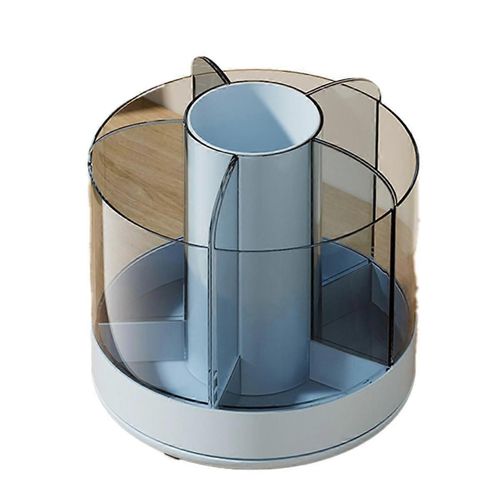 Organisateur De Crayon Rotatif 6 Compartiments 360 Plateau Tournant Détachable Cosmétiques Boîte De Rangement Rond Pinceau De Maquillage Rotatif, C