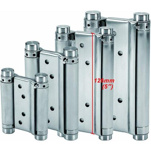 Charnières à Ressort (126mm) en Acier Inox à Double Action pour Portes Battante Charnière Fermeture Automatique pour Saloon Café Bar Pub Comptoir Porte Placard Jusqu'à 25kg (2 PCS)