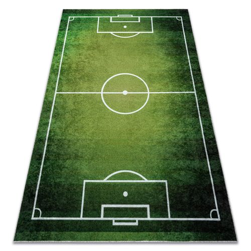 140x190 Cm Tapis Lavable Junior 51307.803 Terrain De Football, Football Pour Les Enfants Antidérapant - Vert