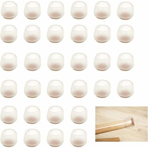 Table Antidérapant Silicone De Chaise Pieds Protecteur Silicone Chaise Casquettes Pieds Anti-Scratches Feet Pads Avec Feutre De Chaise Protecteur Pour Jambes De Meubles Rondes 32pc (17-21mm)