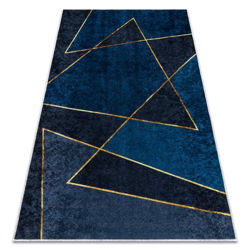 140x190 Cm Tapis Lavable Miro 52097.801 Géométrique Antidérapant - Bleu