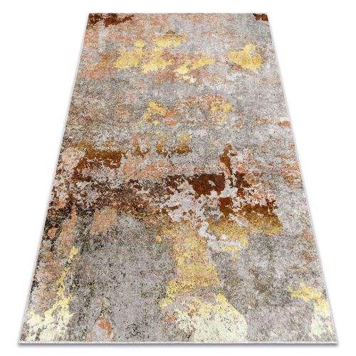 140x190 Cm Tapis Lavable Miro 51463.802 Abstraction Antidérapant - Gris / Or