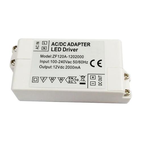 Transformateur LED, Alimentation LED 24W Adaptateur de driver de LED 12V DC  2A - Tension constante pour bandes LED et ampoules à LED G4, MR11, MR16