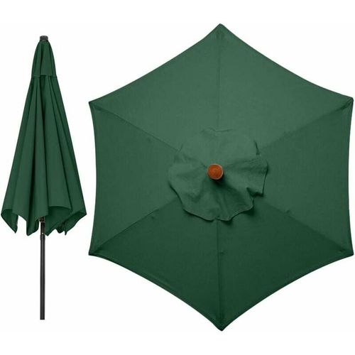 Housses De Rechange Pour Parasol 3 Mètres 6 Bras Parasol De Rechange Pour Auvent De Jardin Housse De Rechange Pour Parasol, Auvent Uniquement (Vert)