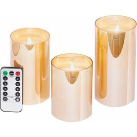 Bougie LED, Un Ensemble de 3 Bougies LED Sans Flamme, Gris avec Télécommande  et Fonction Minuterie