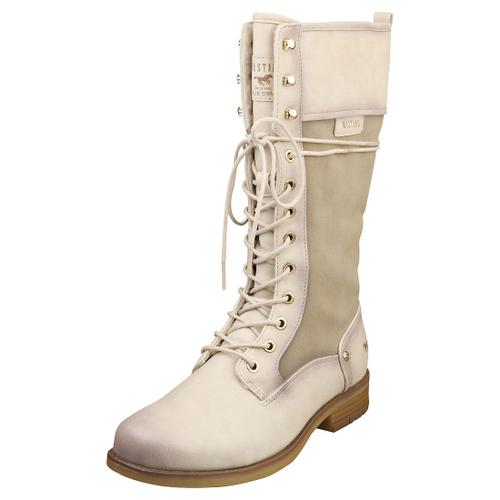 Mustang Side Zip High Bottes Au Genou Ivoire