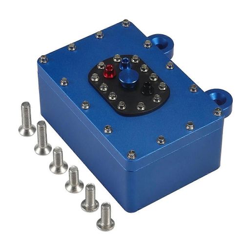 Réservoir de carburant de boîte de réception de voiture d'escalade en métal pour 1/10 RC SCX10 D90 Capra RR10 VS4-10 Phoenix TRX4 TRX6 D90 CC01 Bleu