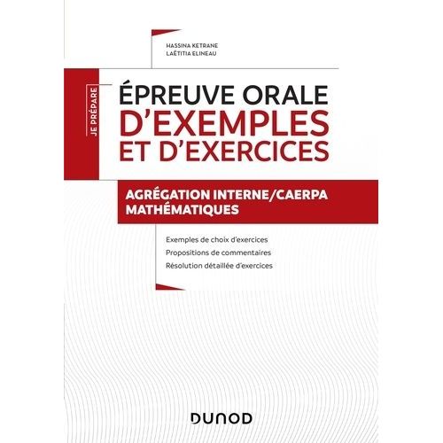Epreuve Orale D'exemples Et D'exercices Agrégation Interne/Caerpa Mathématiques