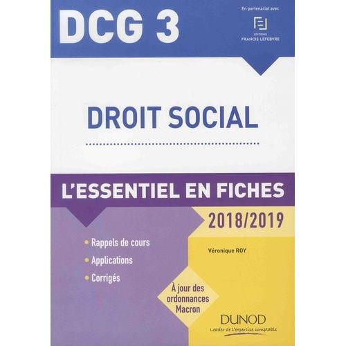 Droit Social Dcg 3 - L'essentiel En Fiches