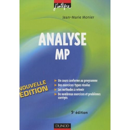 Analyse Mp - Cours, Méthodes Et Exercices Corrigés