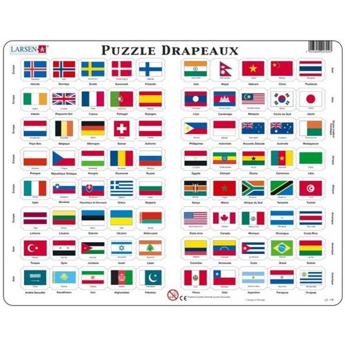 Puzzle Cadre - Drapeaux du Monde (en Français)