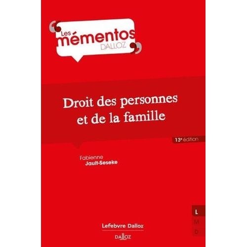 Droit Des Personnes, De La Famille Et Des Incapacités