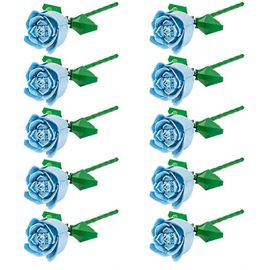 Romantique Rose Bouquet Blocs de construction Éternel Modèle assemblé plante Décoration de la maison Fête des mères Anniversaire R Cadeau Bleu