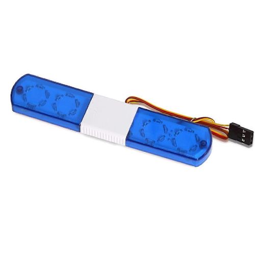 lampe d'alarme flash LED voiture de police lumière brillante pour 1/10 RC D12, Traxs Axial voiture mise à niveau pièces, 115mm, bleu