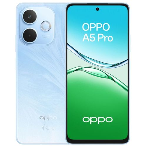 OPPO A5 Pro Smartphone, Foto AI 50MP, Frontale 8MP, Display 6.67" 90HZ LCD HD+, 5800mAh, RAM 8(Esp4GB/6GB/8GB)+ROM 256GB (esp1TB), IP69, [Versione Italia], Feather Blue