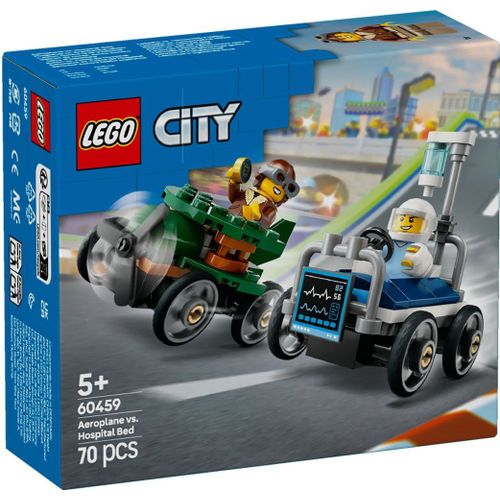 LEGO City - Pack de bolides de course : avion contre lit d'hôpital - 60459
