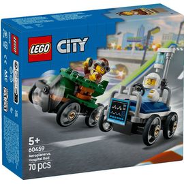LEGO City - Pack de bolides de course : avion contre lit d'hôpital - 60459