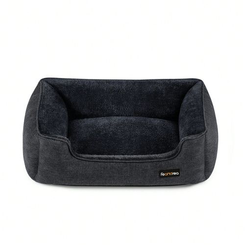 Panier Pour Chiens, En Tissu Façon Lin, Bords Rehaussés, Antiglisse, Housse Amovible Lavable, Taille Xxl Pour Grands Chiens, 120 X 90 X 30 Cm, Gris