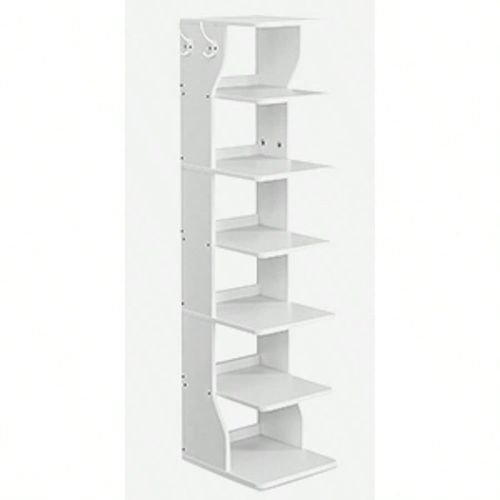 Étagère À Chaussures Fine, Meuble De Rangement Sur Pieds 7 Niveaux, Gain De Place, Pour Entrée, Coin, Rangement Chaussures, Blanc