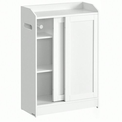 Meuble Wc, Portes Coulissantes, 20 X 60 X 80 Cm, Blanc Nuage