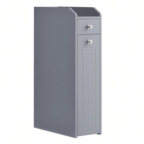 Petit Meuble De Salle De Bains, Meuble De Rangement Pour Papier Toilette, Armoire De Toilette Avec Tiroir, Commode Sur Pieds, Gris Tourterelle
