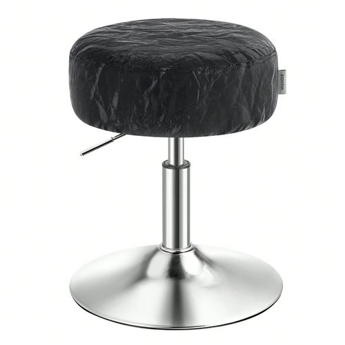 Tabouret De Maquillage, Pivotant À 360 Degrés, En Pu, Coussin Épais, Pour Chambre, Cuisine, Salle À Manger, Moderne, Noir D'encre