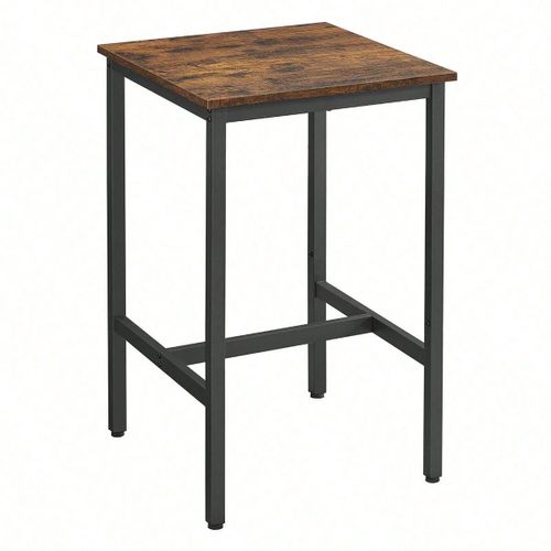 Table Haute, Table De Bar Carrée, 60 X 60 X 92 Cm, Style Industriel, Marron Rustique