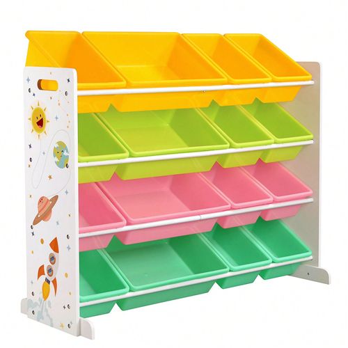 Étagère Pour Jouets, Avec 16 Coffres Amovibles En Plastique, Boîtes À Jouets