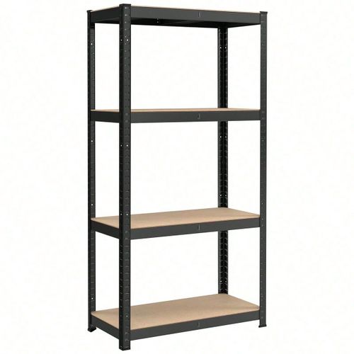 Étagère Charge Lourde à 4 Niveaux, Étagère de garage, pour boîtes à outils, Capacité 520 Kg, 40 x 80 x 160 cm, Noir