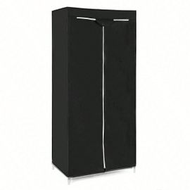 Armoire En Tissu, Penderie Pliante Avec Tringle De Suspension, Dressing Simple, Organiseur Pour Jouets, Chaussures, Sacs, Salon, 75 X 45 X 160cm, Noir