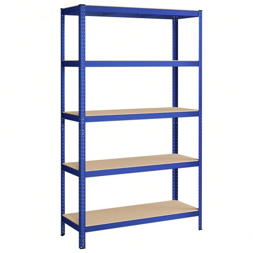 Étagère De Rangement À 5 Niveaux, 60 X 120 X 200 Cm, Capacité 750 Kg, Planches Réglables, Style Industriel, Pour Cuisine, Salon, Bleu