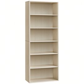 Bibliothèque, Étagère Sur 6 Niveaux, Meuble De Rangement Ouvert, Étagère, 24 X 60 X 178,5 Cm, Pour Salon, Bureau, Salle À Manger, Beige Naturel
